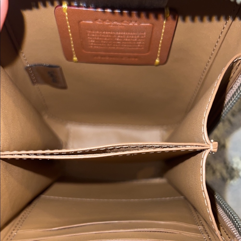 Coach Blush Tan Woven Crossbody Bag - Picture 4 of 5